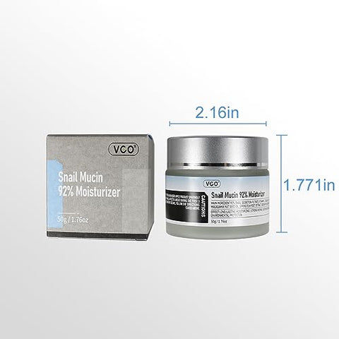 Hidratante Facial Diário VGO Snail Mucin 92% – Gel Reparador Hidratante para o Rosto Seco – 50g