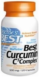 Doctor's BEST - Curcumin C3 Complex da Doctor’s Best com BioPerine (500mg) 120C – Potencialize sua saúde com o melhor curcuminoide!