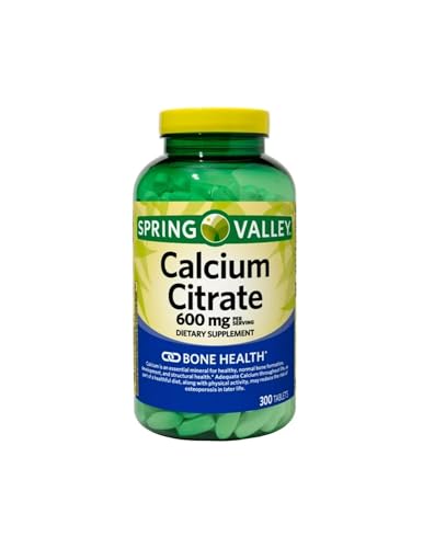 STS Home - Spring Valley Citrato de Cálcio 600 mg, 300 Comprimidos – Fortalecimento Ósseo