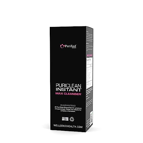 Puriclean Instant MAX Cleaner – Limpeza Instantânea e Completa do Corpo e do Cólon – Desintoxicação Saudável para Álcool e Desintoxicação do Corpo, 5X Mais Forte - Wellgenix