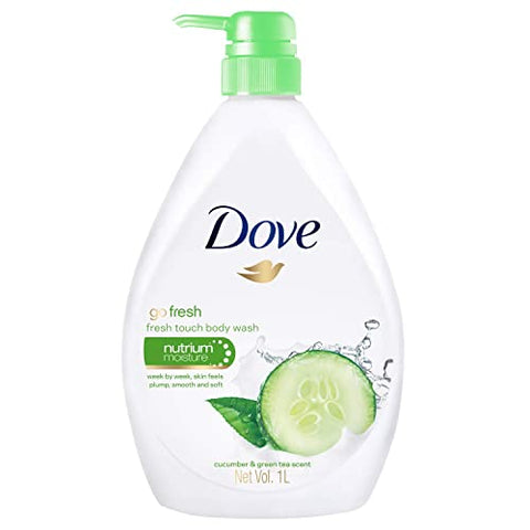 DOVE MEN + CARE - Dove Go Fresh Sabonete Líquido Nutritivo, Pepino e Verde – 1L x 2 Pack