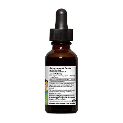Oregon's Wild Harvest - Oregon’s Wild Harvest – Echinacea Infantil Orgânico de Framboesa, 30ml
