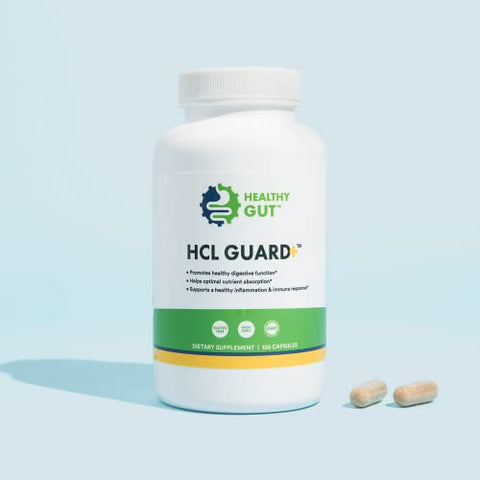 Healthy Gut,LLC - HCL Guard para um Intestino Saudável | Promove a Função Digestiva Saudável | Betaina Hidroclorídrica, Raiz de Gengibre Orgânico e DGL