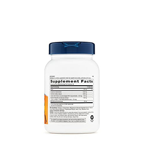 TriFlex Fast-Acting | Melhora o Conforto e Rigidez das Articulações, Doses Clínicas de Glucosamina/Condroitina e Boswellia- Mais Cúrcuma | 120 Cápsulas - GNC