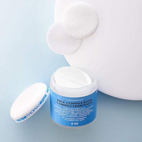 Max Complexion Correction Pads – Embalagem pode variar | Tratamento Facial em Pads | 60 Pads | Ácido Salicílico | Ácido Glicólico | Pele Renovada - Peter Thomas Roth