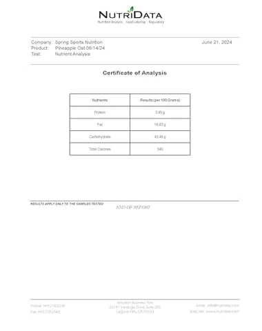 Wolf Pack – Refeição de Resistência Aveia Abacaxi 310 Kcal – 6 Pacotes - Spring Energy