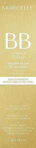 MARCELLE - Marcelle BB Cream Golden Glow – Hidratante com Cor, Iluminador, Bálsamo de Beleza, Não Comedogênico, Livre de Parabenos, Livre de Óleo, Hipoalergênico