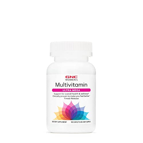 Ultra Mega Multivitamínico Feminino | Suporte à Saúde e Bem-Estar da Mulher | Comprovado Clinicamente para Melhorar seu Bem-Estar | Liberação Gradual | 90 Comprimidos - GNC