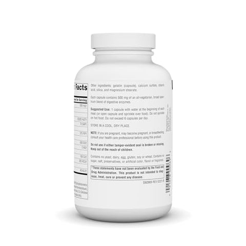 Essential Enzymes 500mg – Suplemento de Enzimas Múltiplas Bio-Alinhadas para Defesa Herbal na Digestão, Gases e Constipação - Source Naturals