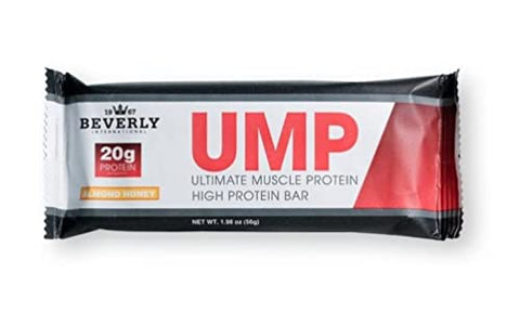 UMP Barras de Alta Proteína – Amêndoa e Mel, 20g de Proteína, 8g de Fibra. Ingredientes Gourmet Naturais. Barra Livre de Soja, 12 Unidades - Beverly International