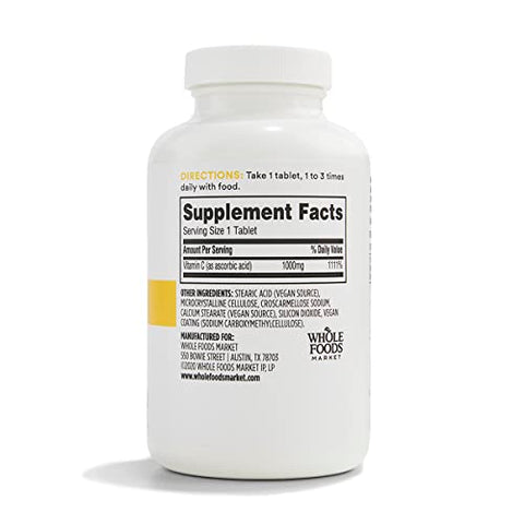 Vitamina C 1000mg, 250 Comprimidos – Benefícios para a saúde e imunidade - 365 by Whole Foods Market