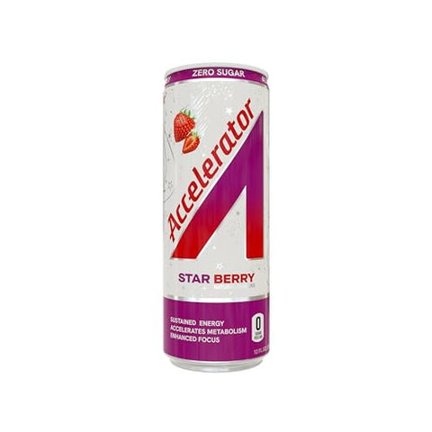 Accelerator Star Berry Energy Drink, Lata de 355 ml (Pack com 12 unidades) - A SHOC