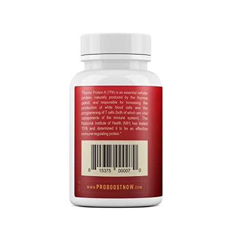 ProBoost - 4 Cápsulas de Proteína A (TPA) Thymic McG com Peptídeos de Colágeno – Natural, Regulação Imunológica e Saúde das Articulações – 30 Cápsulas, 4 McG TPA/Porção