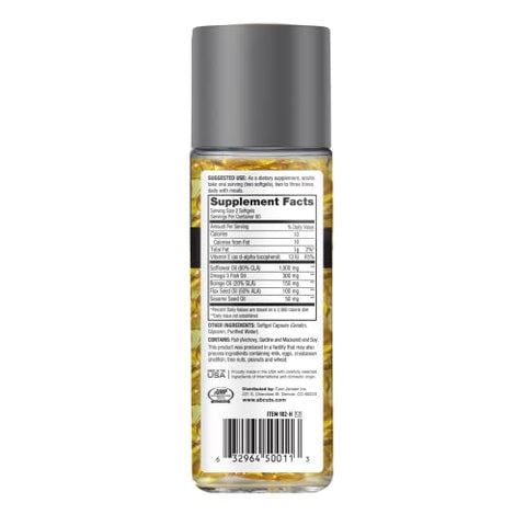AbCuts - CLA Belly Fat Formula – 120 Cápsulas Softgel Fáceis de Engolir – Ômega 3, Óleo de Linhaça e Vitamina E – Ajuda a Aumentar o Suprimento Antioxidante e a Composição Corporal Saudável