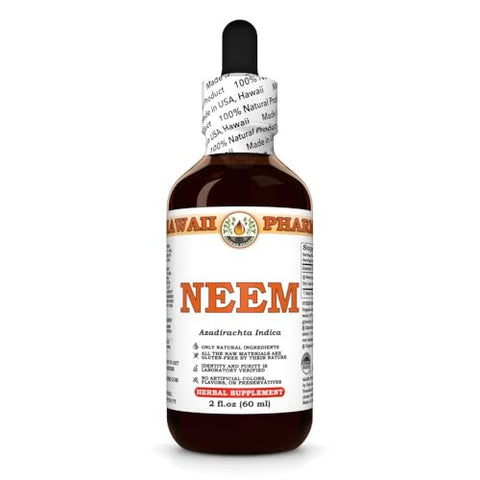 Neem (Azadirachta Indica) Extrato Líquido, Tintura, Suplemento Herbal, Hawaii Pharm, Fabricado nos EUA, 2×2 fl.oz