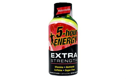 5-hour ENERGY - 5hr Energy Extra Strength Melancia (12) – Energético de Alta Potência 5hr Energy – 60ml