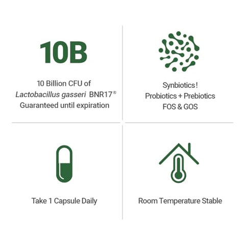 AceBiome - BNRThin S30: Lactobacillus Gasseri BNR17, 10 Bilhões CFU Garantidos, 30 Cápsulas