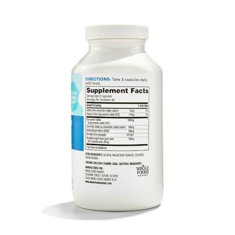Glucosamina Condroitina e MSM, 240 Cápsulas – Benefícios para as articulações - 365 by Whole Foods Market