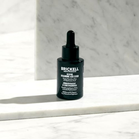 Brickell Men's Products - Brickell Serum Anti-Envelhecimento Ácido Hialurônico para Rosto, Revitalizante Diurno para Homens, Natural – 30ml