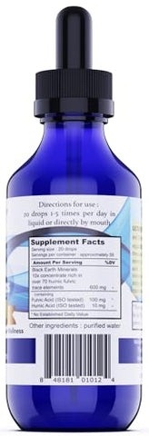 THE FOOD MOVEMENT CO. - Black Earth Ultimate Trace Minerals 10x Força, Ácido Fúlvico – 100ml