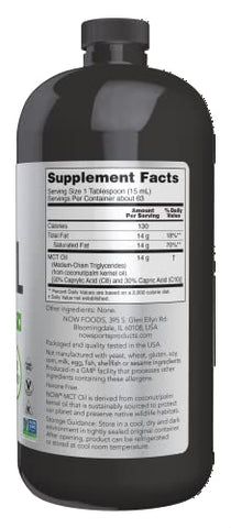 Sports Nutrition, Óleo MCT 14g, Gerenciamento de Peso, Líquido, 32 Onças - NOW Foods