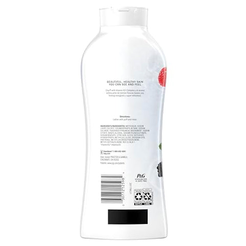 Fresh Outlast Body Wash para Mulheres com Notas de Frutas Frescas, 650 ml (Pack com 4 unidades) - Olay