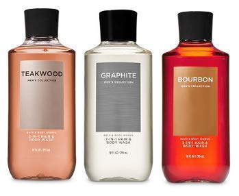 Bath & Body Works - Bath and Body Works – Kit 3 em 1 Teakwood, Graphite e Bourbon. 300 ml