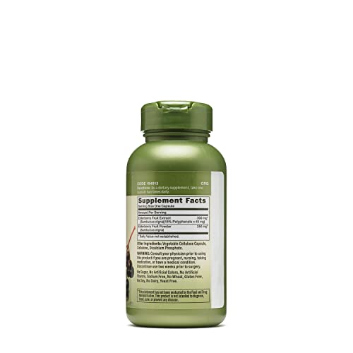 Herbal Plus Elderberry Fruit 550mg – Cápsulas, 100 un - GNC
