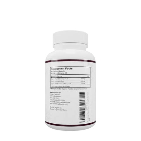 JERVAMNI - Max Strength Extrato de Sabugueiro Preto Orgânico USDA, Groselha Negra. Potencialize sua saúde com este poderoso extrato!