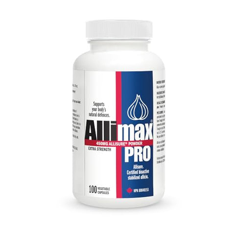 ALLIMAX - Allimax Pro 450mg 100 Vegicaps – Suplemento de Alho Allicin para Fortalecer a Imunidade do Corpo – Extrato Estabilizado de Allicin Extraído de Fontes Limpas