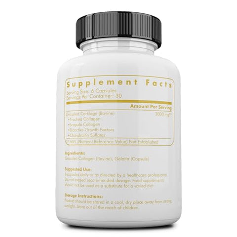 Colágeno Bovino em Pó 3000mg, Promove Pele, Cabelos, Unhas e Articulações Saudáveis, Tipo II, 180 Cápsulas - Ancestral Supplements