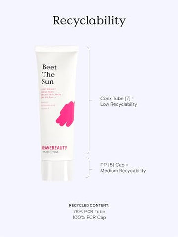 Beet The Sun FPS 40 PA – Protetor Solar Químico Diário de Amplo Espectro, Leve, Não Oleoso, Sem Resíduos Brancos, para Todos os Tipos de Pele, Vegano e Cruelty Free, 50g - KraveBeauty