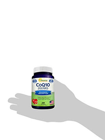 CoQ10 (200 Cápsulas e 200mg) – Pó de CO Q-10 Vegano de Alta Absorção – Suplemento de Enzima Ubiquinona em Pílulas, Coenzima Q10 Antioxidante Extra, Vitamina Coq 10 - aSquared Nutrition