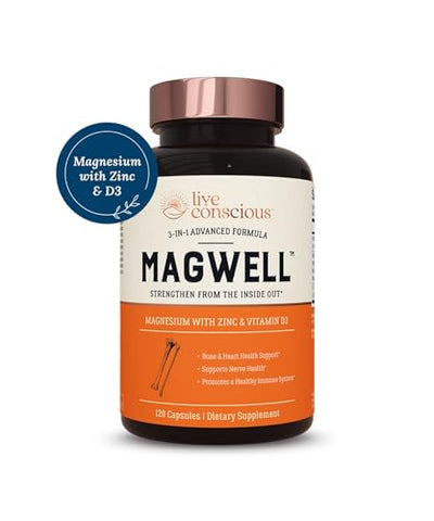 Magwell Magnésio Zinco – Suporte Nutricional para Saúde e Bem-Estar - Live Conscious