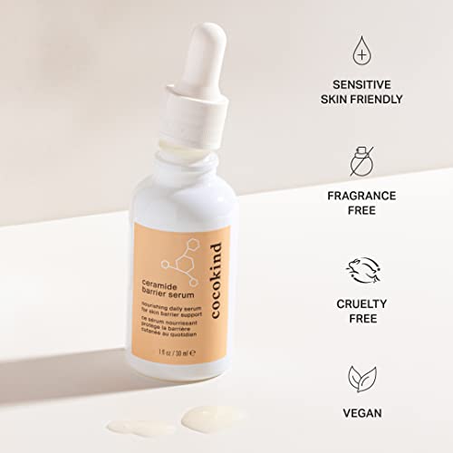 Ceramide Barrier Serum – Hidratante para Reduzir a Secura, Todos os Tipos de Pele, Inclusive Pele Sensível, Sem Fragrância, Cruelty Free, 30 ml - Cocokind