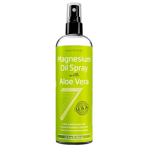 Spray de Magnésio com Aloe Vera – Menos Coceira – Use como Desodorante em Spray de Magnésio – Fabricado nos EUA – Tenha Cabelos Saudáveis - Seven Minerals