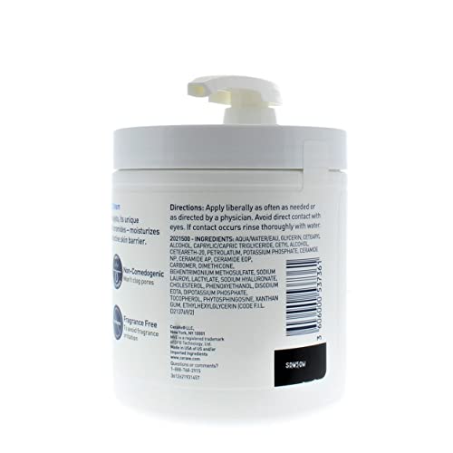 CeraVe - Cerave Creme Hidratante com Ácido Hialurônico, 532ml com Bomba (2 Pacotes)