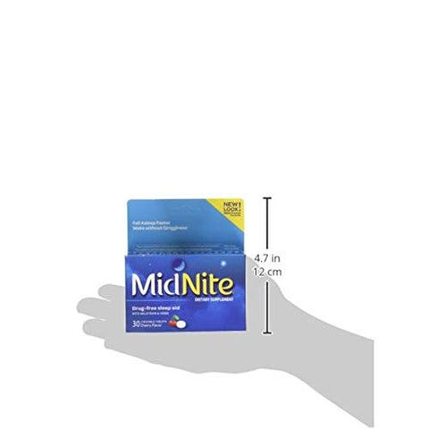 Aid para Insônia Ocasional, 30 Comprimidos Mastigáveis de Cereja (Pacote Econômico com 4) - MidNite