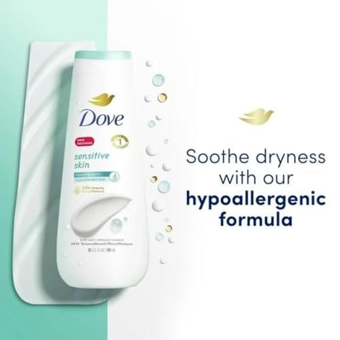 SUPREME BOX - Dove Sabonete Líquido para o Corpo Pele Sensível 590 ml – Kit com 2 unidades (1180 ml no total)