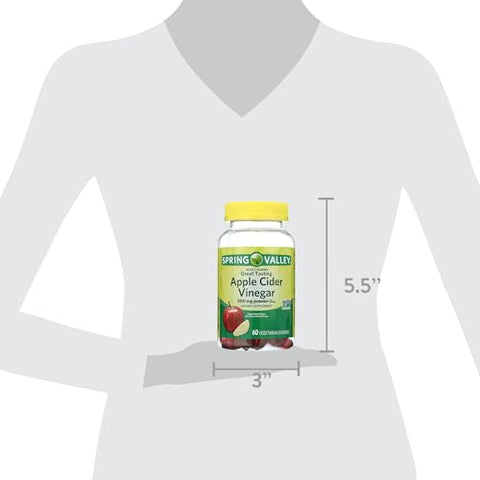 FUSION SHOP STORE Smart choices,meaningful life! - Gomas de Vinagre de Maçã Spring Valley – 500 mg 60 un (Pack 1), Caixa da Loja Fusion Shop
