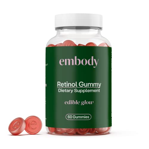 Gomas de Pele 60 Multivitaminas Retinol Gummy | Suplemento de Vitamina A para Anti-Envelhecimento, Brilho, Juventude - Embody