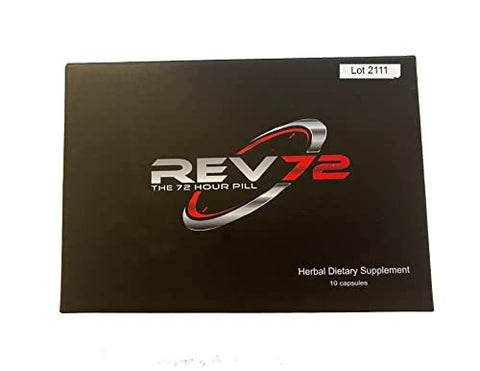Rev72 - XL ~ Poderoso Estimulante Natural Masculino 72h (10 Pacotes) | Potência Máxima | 72h de Ação | Estimulante Masculino Natural | 10 Pacotes | XL