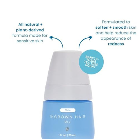 Kit Bushbalm Ingrown Hair Roller Rescue e Nude Oil – Inclui AHA – Óleo Essencial para Pelos Encravados – 100% Natural – 30ml
