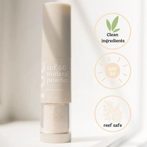 Protetor Solar Mineral em Pó SPF 50 para Crianças, Amigo dos Recifes, Fácil de Aplicar - Roe Wellness