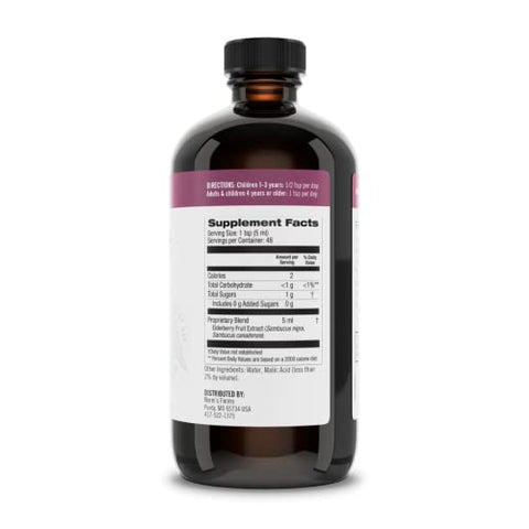 Norm's Farms - Norm’s Farms Extrato de Sabugueiro Americano – Concentrado Puro para Suporte Imunológico Feito com Bagas – Vegano, Sem Glúten, Não-OGM – 2 Frascos de 240 ml