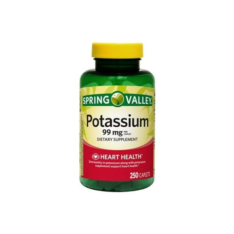 STS Home - Spring Valley Potássio 99 mg, 250 Comprimidos STS Adesivo