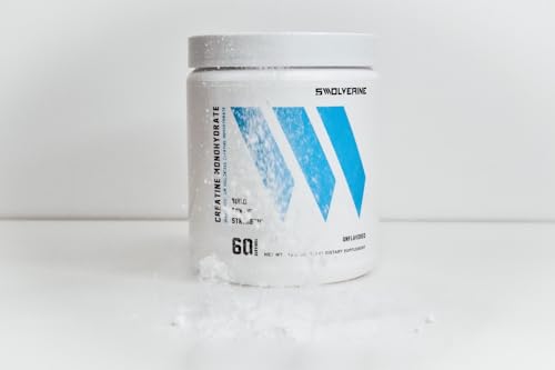 Creatine Monohydrate | Melhor Pó de Creatina Micronizada, Kre-Alkalyn para Potência, Força e Desempenho (Sem Sabor, 60 Porções) - Swolverine
