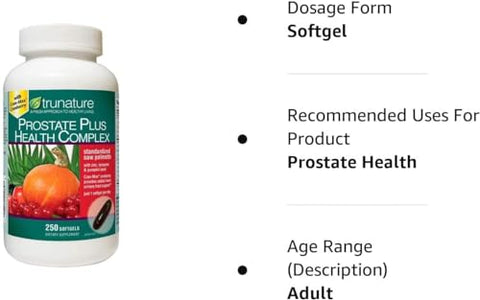 Generic - Tru-Nature Complexo de Saúde da Próstata com Saw Palmetto, Zinco, Licopeno e Semente de Abóbora, 250 Softgels