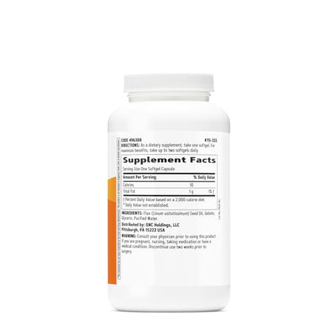 Óleo de Semente de Linhaça Select | 180 Softgels | 1000mg Ômega-3 | Saúde e Bem-Estar - GNC