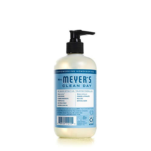 MRS. MEYER'S CLEAN DAY - Sabonete Líquido MRS. MEYER’S CLEAN DAY, Fórmula Biodegradável com Óleos Essenciais, Água da Chuva, 12,5 fl. oz – Pack com 6 unidades